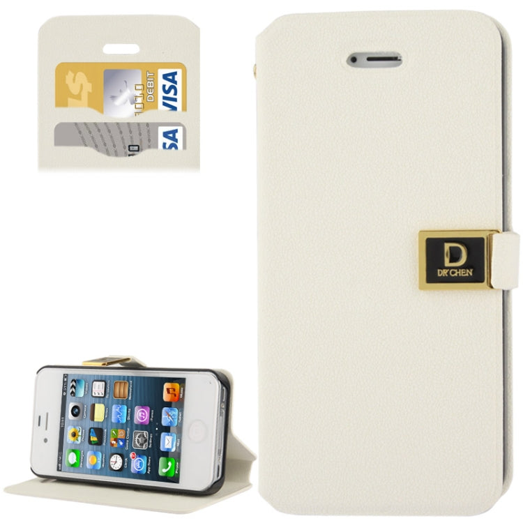 Gravel Texture Horizontal Flip Leather Case with Credit Card Slots & Holder for iPhone 4 & 4S