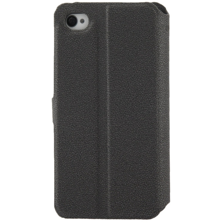 Gravel Texture Horizontal Flip Leather Case with Credit Card Slots & Holder for iPhone 4 & 4S