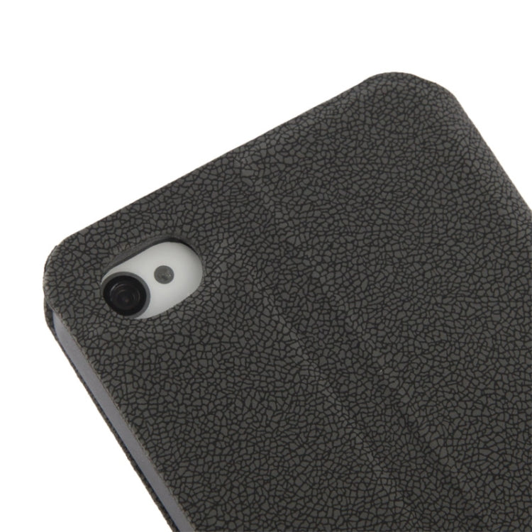 Gravel Texture Horizontal Flip Leather Case with Credit Card Slots & Holder for iPhone 4 & 4S