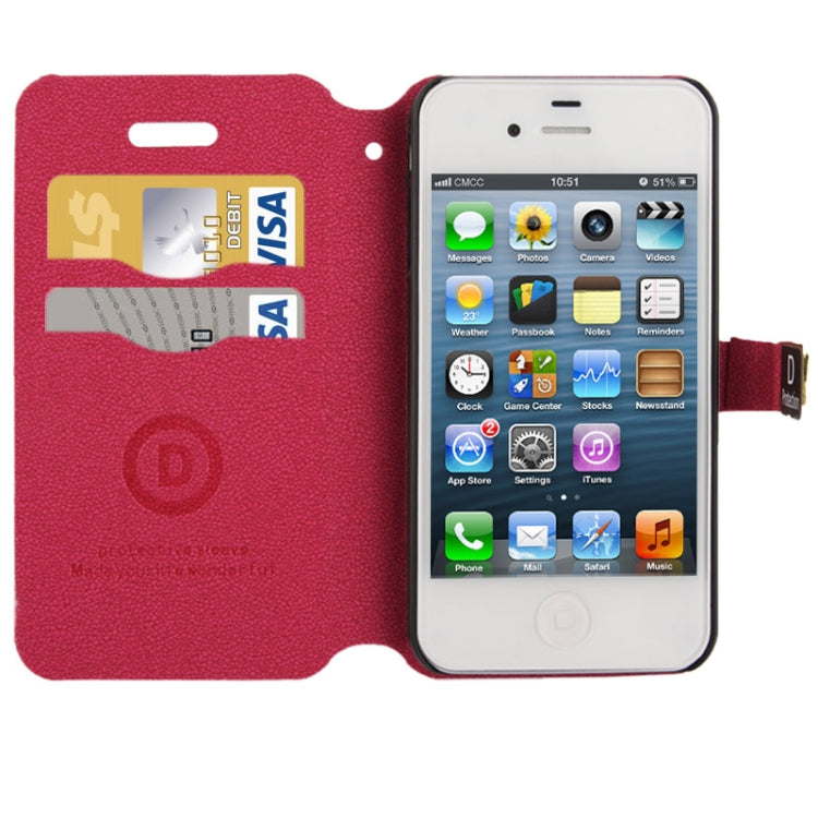 Gravel Texture Horizontal Flip Leather Case with Credit Card Slots & Holder for iPhone 4 & 4S