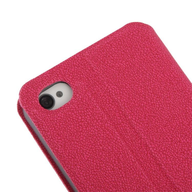Gravel Texture Horizontal Flip Leather Case with Credit Card Slots & Holder for iPhone 4 & 4S