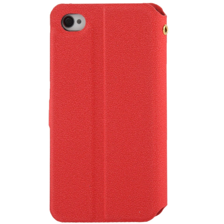 Gravel Texture Horizontal Flip Leather Case with Credit Card Slots & Holder for iPhone 4 & 4S