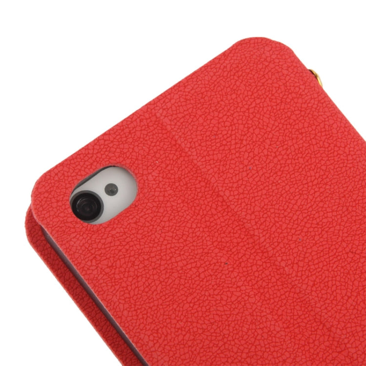Gravel Texture Horizontal Flip Leather Case with Credit Card Slots & Holder for iPhone 4 & 4S