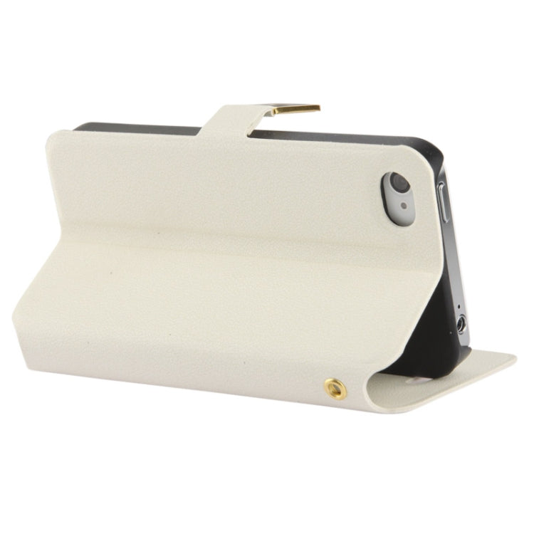 Gravel Texture Horizontal Flip Leather Case with Credit Card Slots & Holder for iPhone 4 & 4S
