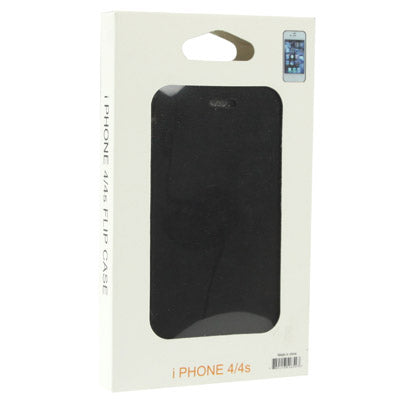 Leather + Plastic Ultra Slim Flip Case for iPhone 4 & 4S