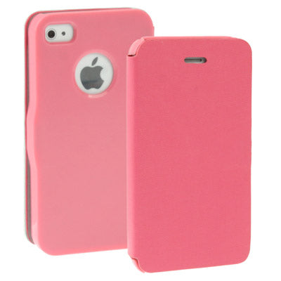 Leather + Plastic Ultra Slim Flip Case for iPhone 4 & 4S