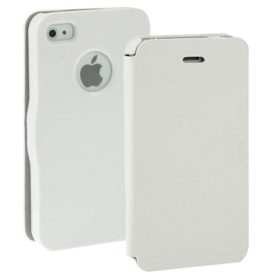 Leather + Plastic Ultra Slim Flip Case for iPhone 4 & 4S