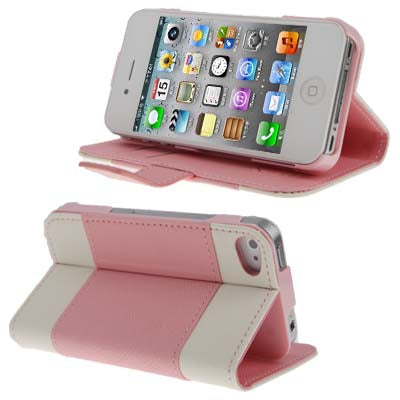 K.win Cross Texture Magnetic Buckle Flip Leather Case with Credit Card Slots & Holder for iPhone 4 & 4S