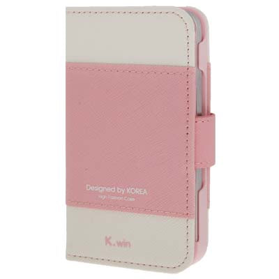 K.win Cross Texture Magnetic Buckle Flip Leather Case with Credit Card Slots & Holder for iPhone 4 & 4S