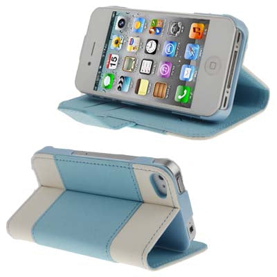K.win Cross Texture Magnetic Buckle Flip Leather Case with Credit Card Slots & Holder for iPhone 4 & 4S