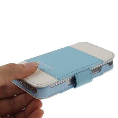 K.win Cross Texture Magnetic Buckle Flip Leather Case with Credit Card Slots & Holder for iPhone 4 & 4S
