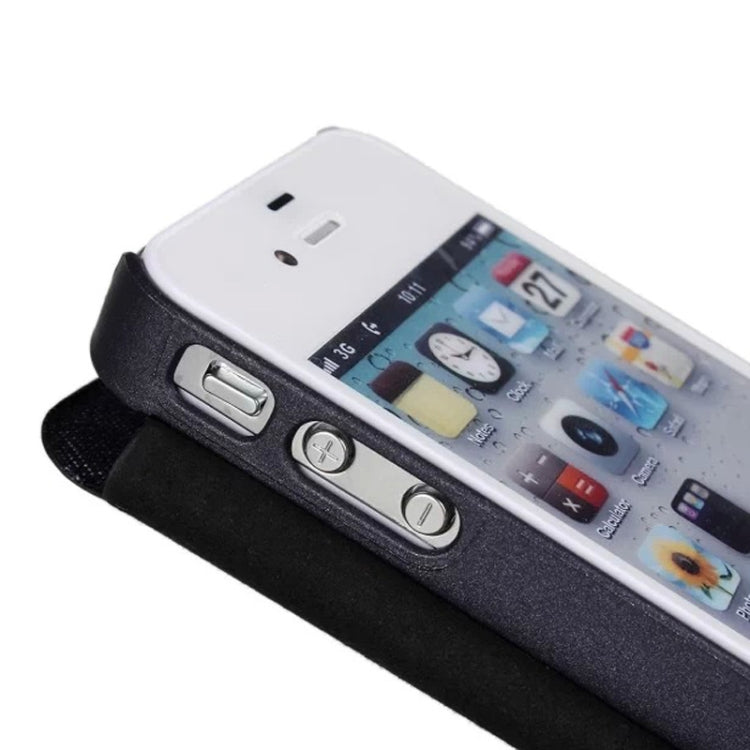 Jeans Style Horizontal Flip Leather Case with Credit Card Slots & Call Display ID for iPhone 4 & 4S