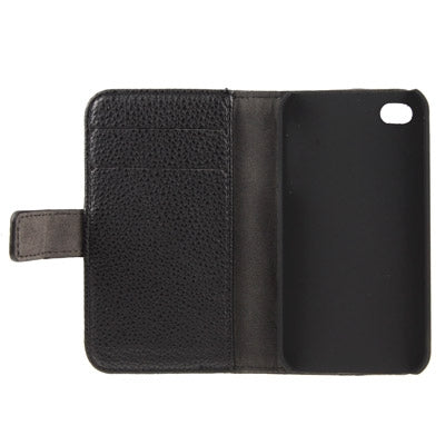 Litchi Texture Horizontal Flip Leather Case with Card Slots & Holder for iPhone 4 & 4S