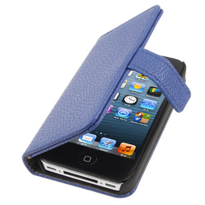 Litchi Texture Horizontal Flip Leather Case with Card Slots & Holder for iPhone 4 & 4S