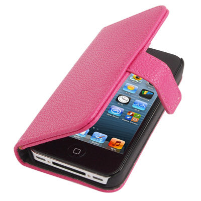 Litchi Texture Horizontal Flip Leather Case with Card Slots & Holder for iPhone 4 & 4S
