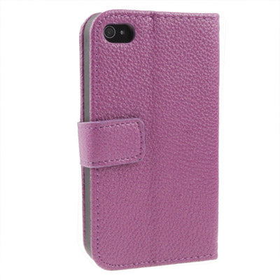 Litchi Texture Horizontal Flip Leather Case with Card Slots & Holder for iPhone 4 & 4S