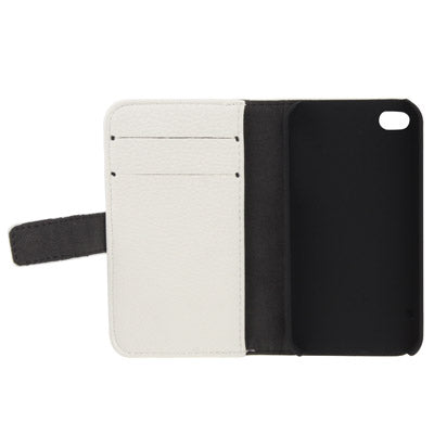 Litchi Texture Horizontal Flip Leather Case with Card Slots & Holder for iPhone 4 & 4S