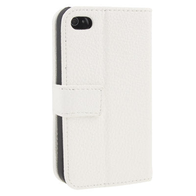 Litchi Texture Horizontal Flip Leather Case with Card Slots & Holder for iPhone 4 & 4S