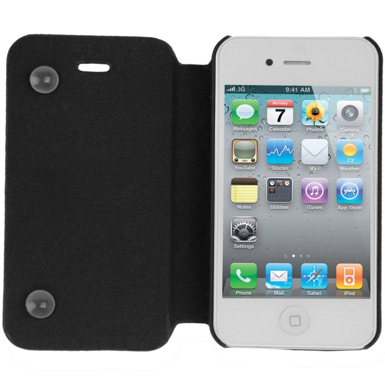 Embossing Pattern Flip Leather Case with Holder & Suction Cup for iPhone 4 & 4S