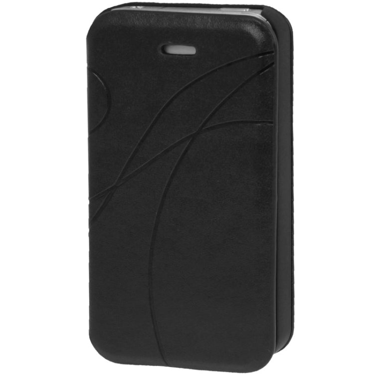 Embossing Pattern Flip Leather Case with Holder & Suction Cup for iPhone 4 & 4S