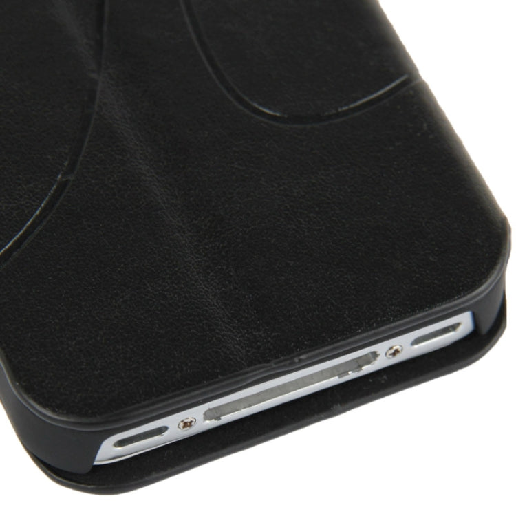Embossing Pattern Flip Leather Case with Holder & Suction Cup for iPhone 4 & 4S