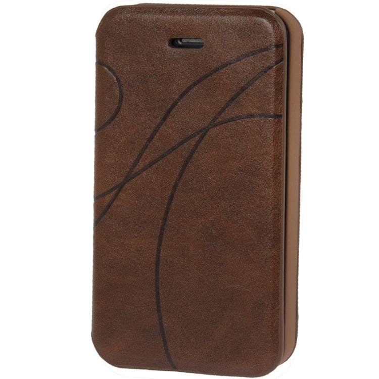 Embossing Pattern Flip Leather Case with Holder & Suction Cup for iPhone 4 & 4S