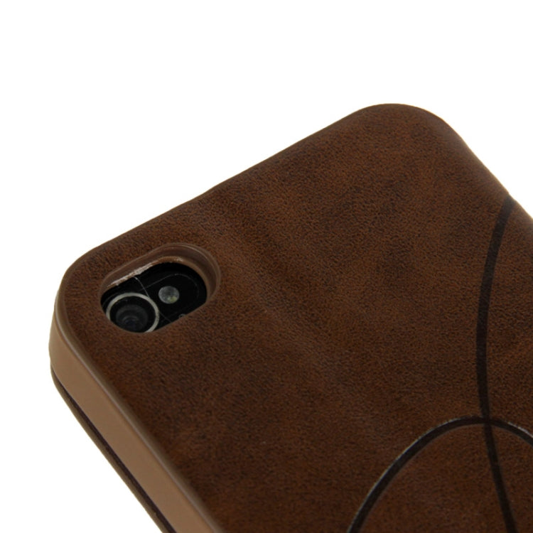 Embossing Pattern Flip Leather Case with Holder & Suction Cup for iPhone 4 & 4S
