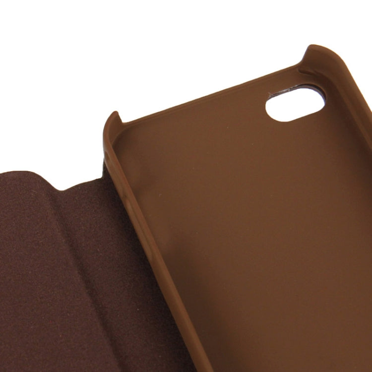 Embossing Pattern Flip Leather Case with Holder & Suction Cup for iPhone 4 & 4S