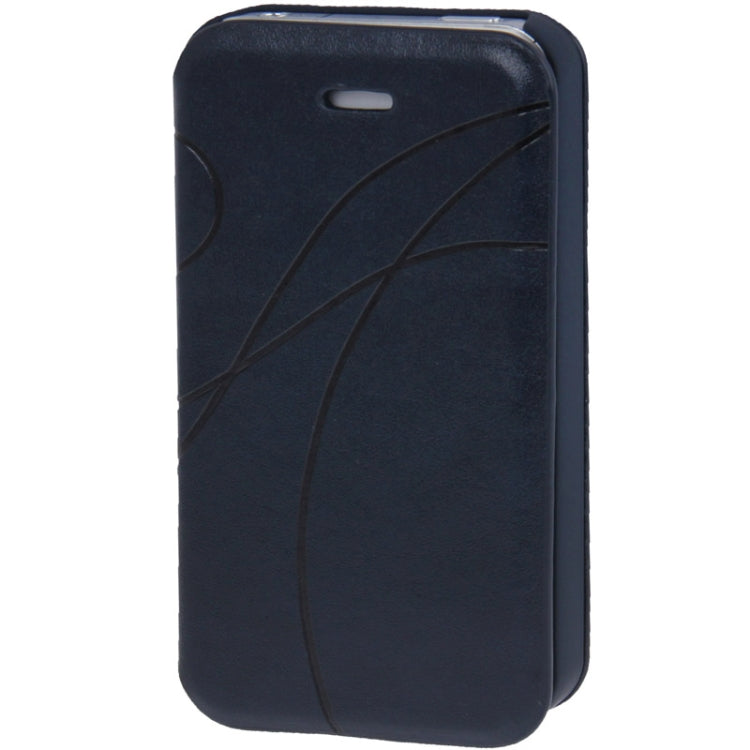Embossing Pattern Flip Leather Case with Holder & Suction Cup for iPhone 4 & 4S