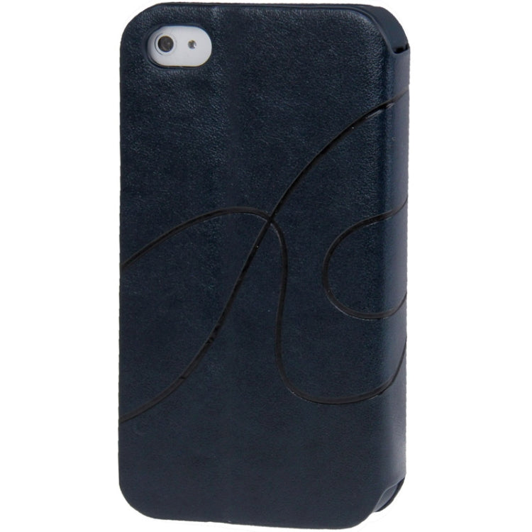 Embossing Pattern Flip Leather Case with Holder & Suction Cup for iPhone 4 & 4S