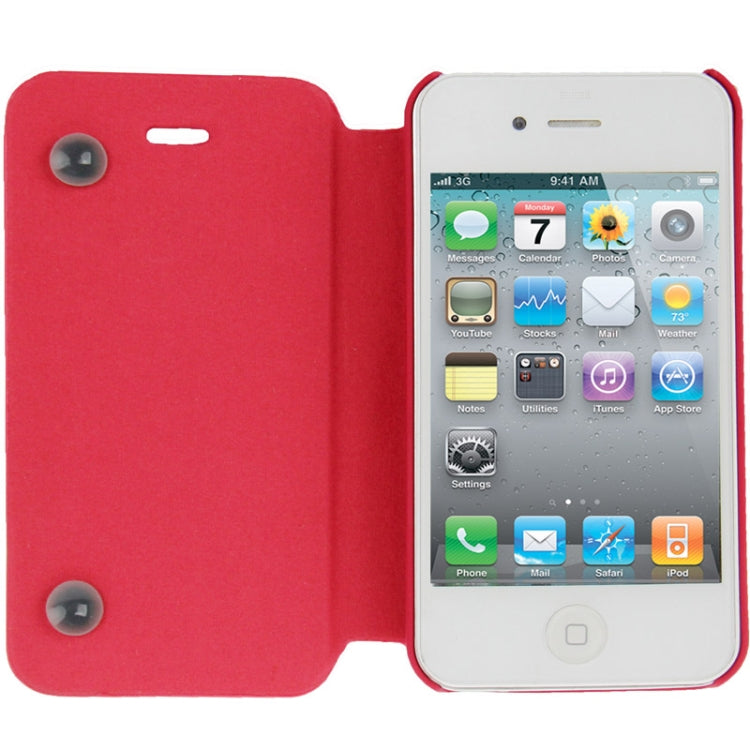 Embossing Pattern Flip Leather Case with Holder & Suction Cup for iPhone 4 & 4S