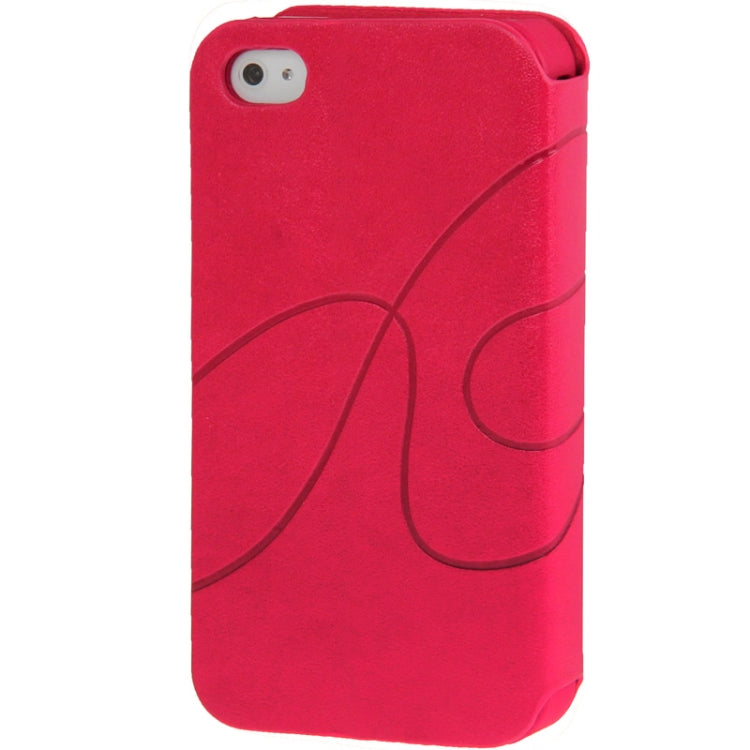 Embossing Pattern Flip Leather Case with Holder & Suction Cup for iPhone 4 & 4S
