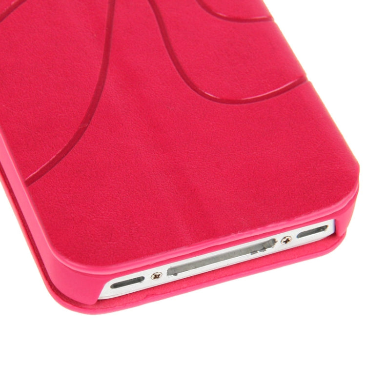 Embossing Pattern Flip Leather Case with Holder & Suction Cup for iPhone 4 & 4S
