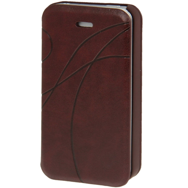 Embossing Pattern Flip Leather Case with Holder & Suction Cup for iPhone 4 & 4S