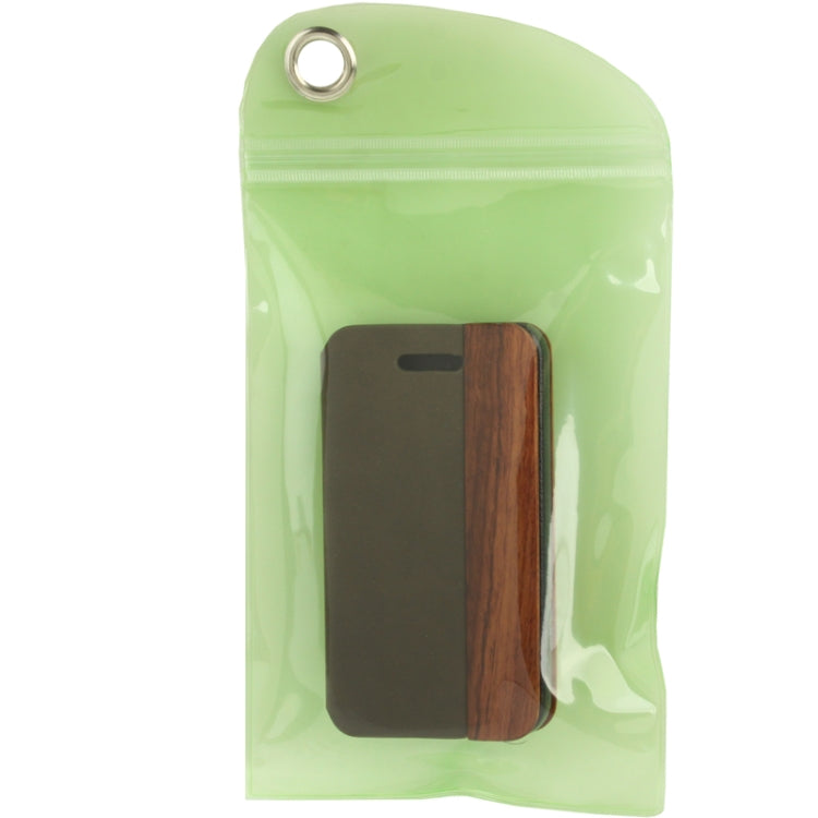 Cherry  Wood Magnet Patch Frosting Horizontal Flip Leather Case with Holder for iPhone 4 & 4S