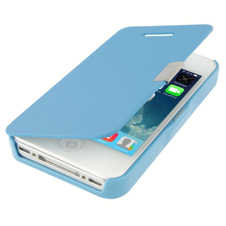 Brush Texture Flip Leather Case with Magnet for iPhone 4 & 4S