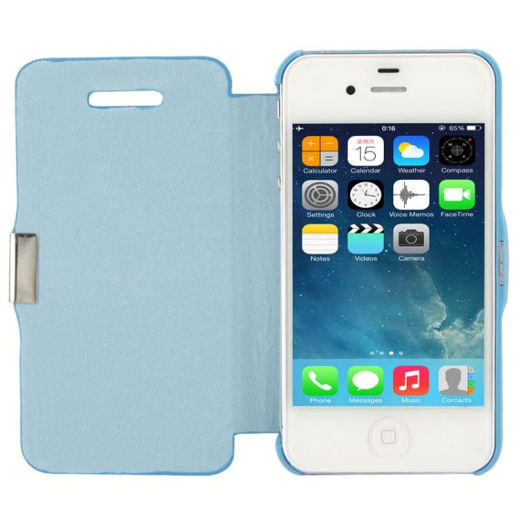 Brush Texture Flip Leather Case with Magnet for iPhone 4 & 4S