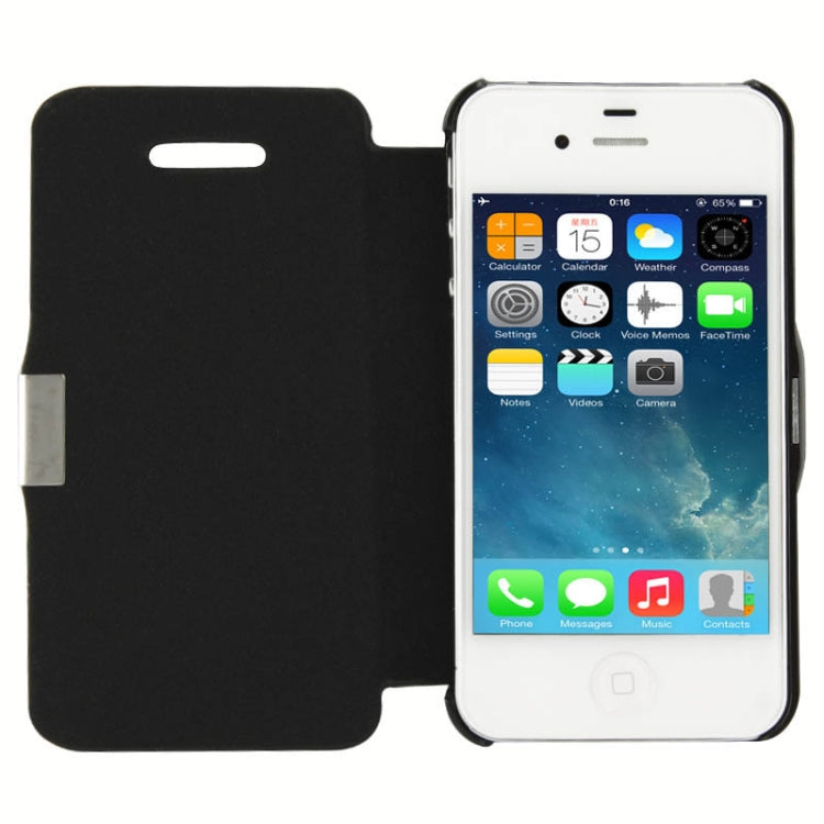 Brush Texture Flip Leather Case with Magnet for iPhone 4 & 4S