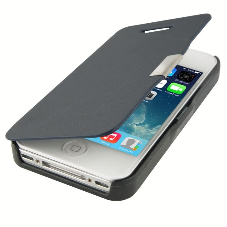 Brush Texture Flip Leather Case with Magnet for iPhone 4 & 4S