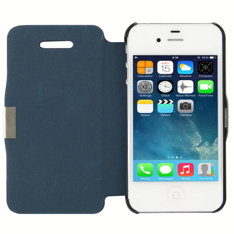 Brush Texture Flip Leather Case with Magnet for iPhone 4 & 4S
