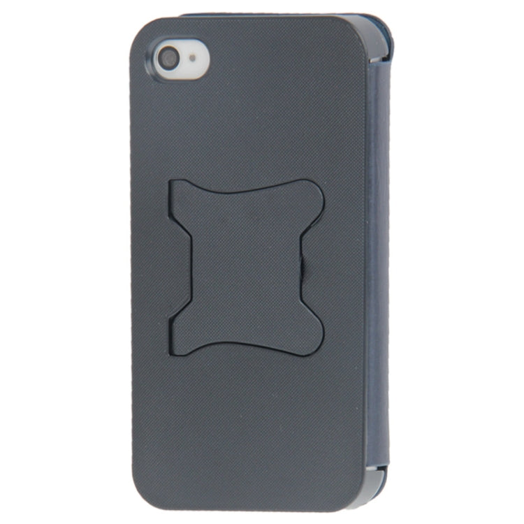 Brush Texture Flip Leather Case with Magnet for iPhone 4 & 4S