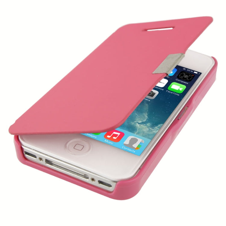 Brush Texture Flip Leather Case with Magnet for iPhone 4 & 4S