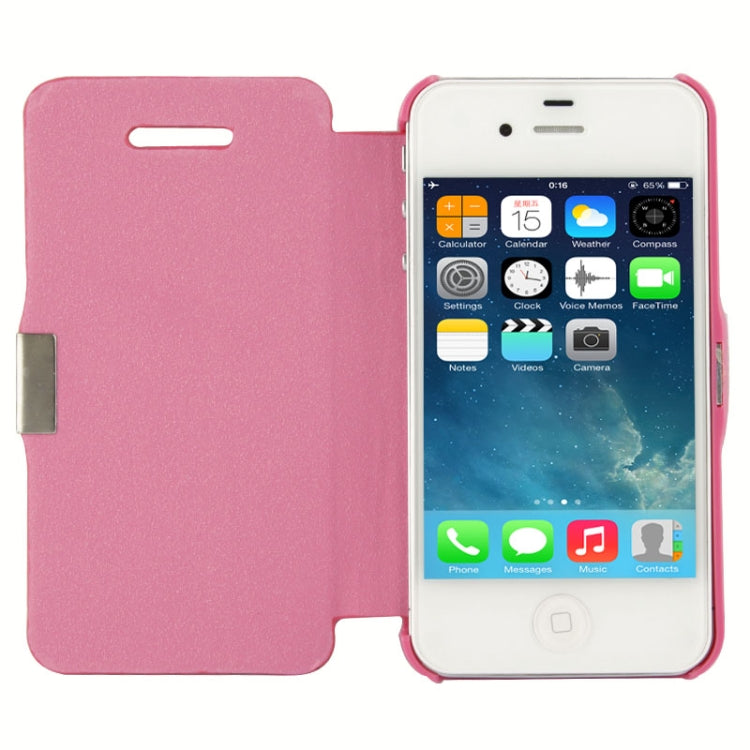 Brush Texture Flip Leather Case with Magnet for iPhone 4 & 4S