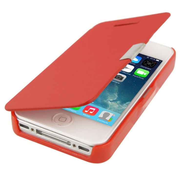 Brush Texture Flip Leather Case with Magnet for iPhone 4 & 4S