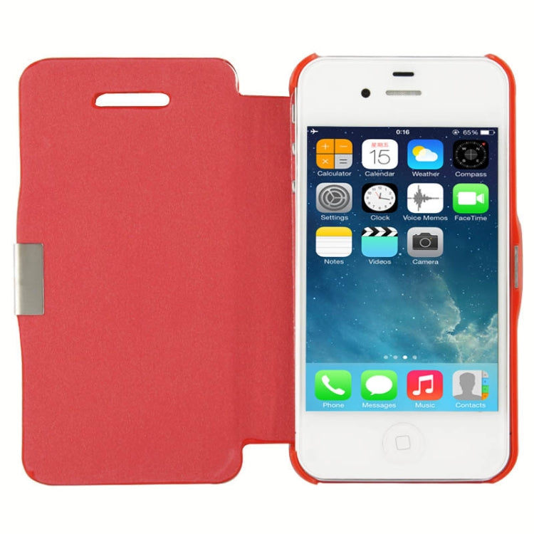 Brush Texture Flip Leather Case with Magnet for iPhone 4 & 4S
