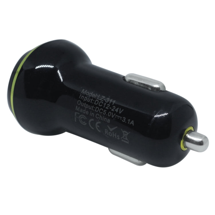 LZ-311 Round Dual USB Ports Car Charger, Compatible with Android and IOS