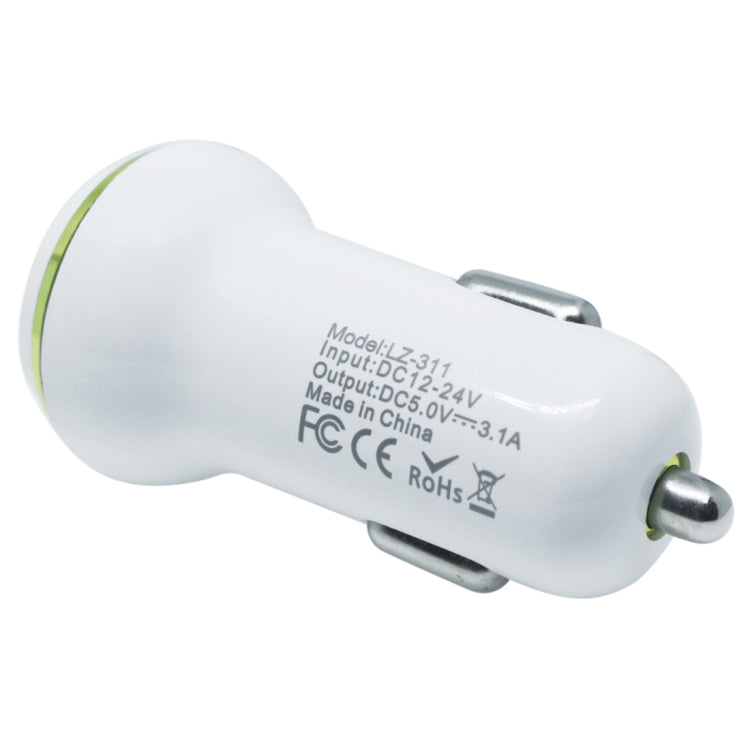 LZ-311 Round Dual USB Ports Car Charger, Compatible with Android and IOS