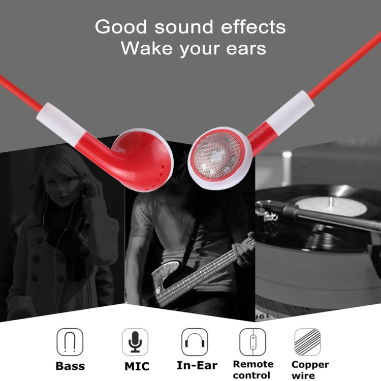 Double Color 3.5mm Stereo Earphone with Volume Control and Mic