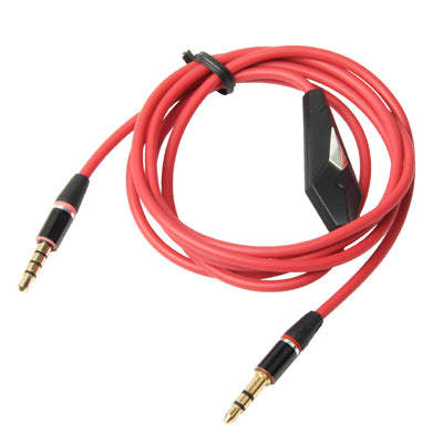 1.2m 3.5mm Jack Earphone Cable with Wired Control & Mic, For iPad, iPhone, Galaxy, Huawei, Xiaomi, LG, HTC and Other Smart Phones(Red)