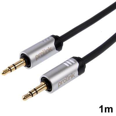 Prolink Metal Chrome 3.5mm Jack Earphone Cable for iPhone / iPad / iPod / MP3, Length: 1m